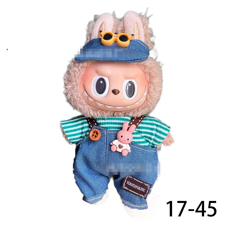 Doll Clothes for labubu outfit Plush doll clothes Macaron Cute Clothing DIY Kid Gift Dog Clothes Hair accessories v1 v2 clothes
