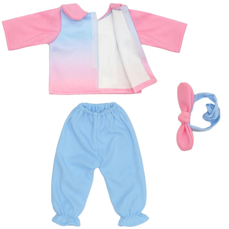 Reborn Baby Doll Winter Coat Pink Skirt 18 Inch Girl Dolls Clothes Jacket Children Xmas Gift Toys Wears