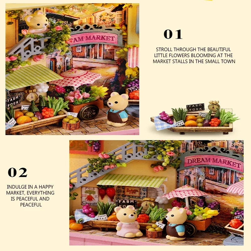 Box Theatre DIY Wooden DollHouses Miniature Box Cute Doll Houses 3D Puzzle Assemble Building Model Kits Toy For Birthday Gifts