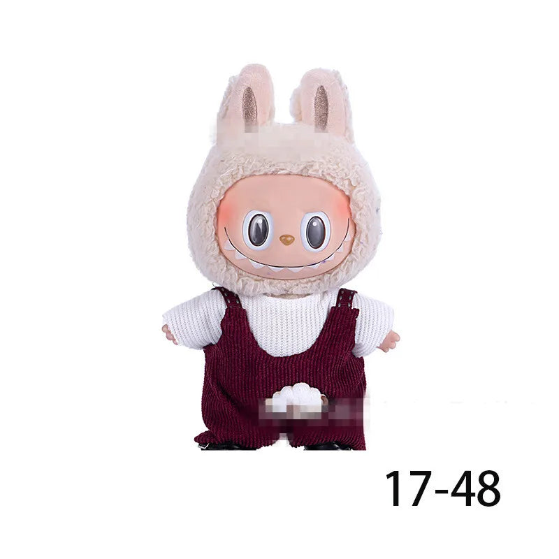 Doll Clothes for labubu outfit Plush doll clothes Macaron Cute Clothing DIY Kid Gift Dog Clothes Hair accessories v1 v2 clothes