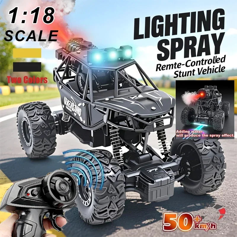Rc Cars 1:18 2WD Off-Road RC Truck All Terrain 2.4G Electric RC Car High Speed 50KM/H Remote Control Car with LED Lights Kid Toy