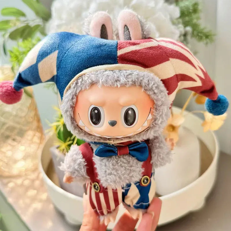 Doll Clothes For 15-17cm V1 V2 V3 Labubu Plush Idol Doll Clown DIY Clothing Decoration Fans Christmas Gift