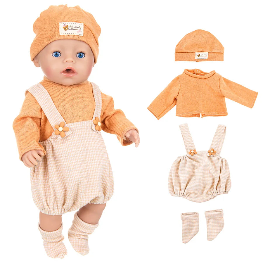 Doll Clothes For 43cm Baby Doll Leather Jacket Pants Jumpers Rompers Set For 18 Inch American Doll Coat Winter Clothes