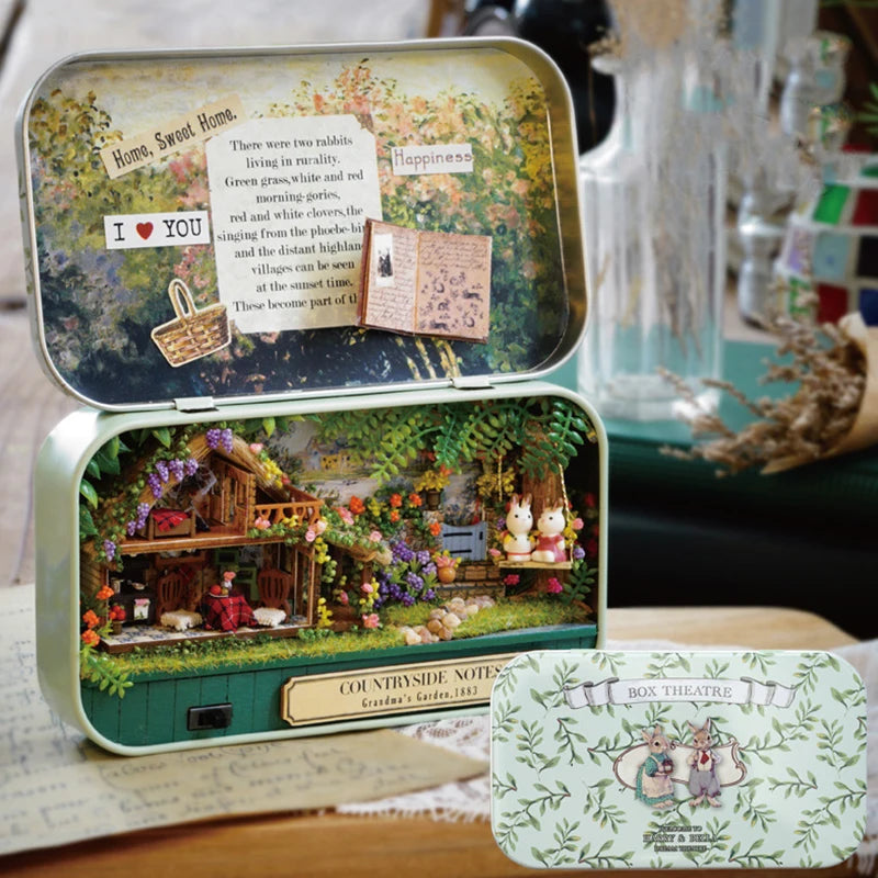 DIY Wood DollHouses Handmade Funny Box Theatre Miniature Box Cute Doll Houses Assemble Kits Gift Wooden Toys For Girls