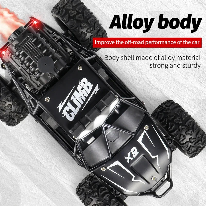 Rc Cars 1:18 2WD Off-Road RC Truck All Terrain 2.4G Electric RC Car High Speed 50KM/H Remote Control Car with LED Lights Kid Toy