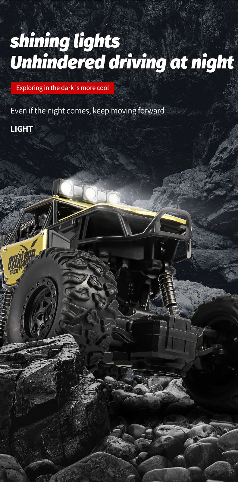 Rc Cars 1:18 2WD Off-Road RC Truck All Terrain 2.4G Electric RC Car High Speed 50KM/H Remote Control Car with LED Lights Kid Toy