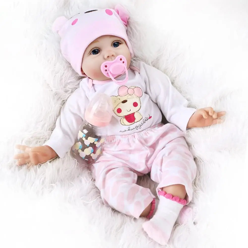 Reborn Baby Dolls Girl - 18 Inches Realistic Soft Body Newborn Baby Doll That Look Real, Best Toy for Kids Ages 3+