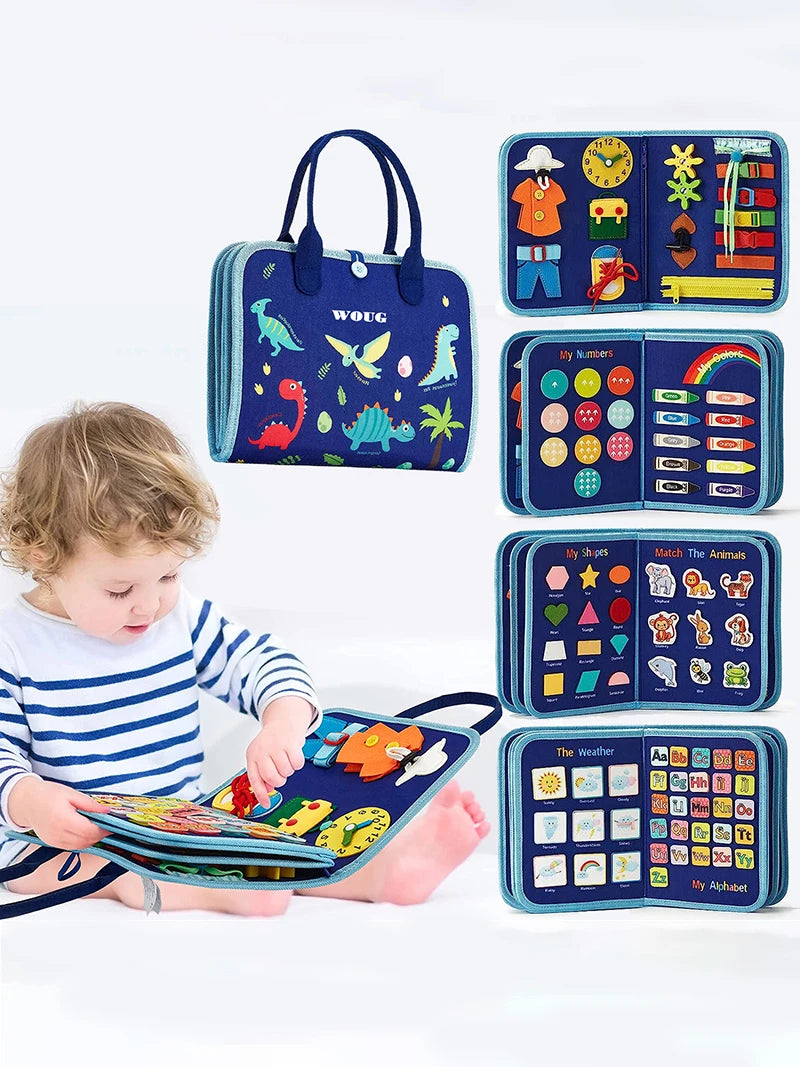 Montessori Toys Busy Board Toddler Sensory Activity Developing Board for Motor Skills， Educational Travel Activity Toys