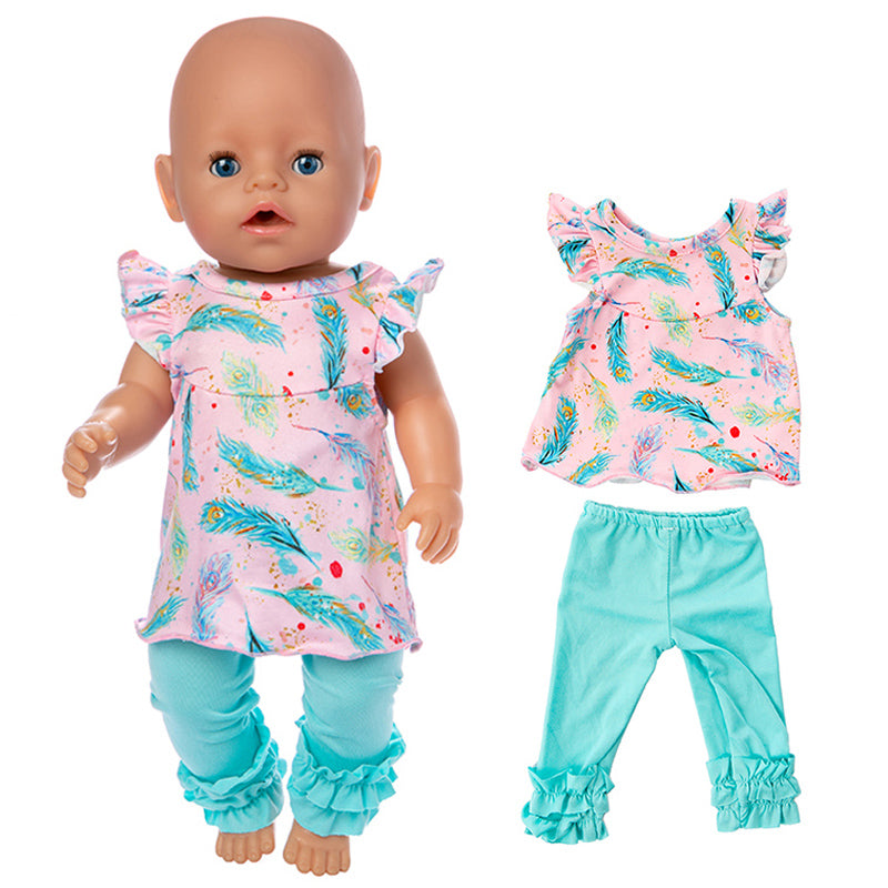 Reborn Baby Doll Winter Coat Pink Skirt 18 Inch Girl Dolls Clothes Jacket Children Xmas Gift Toys Wears