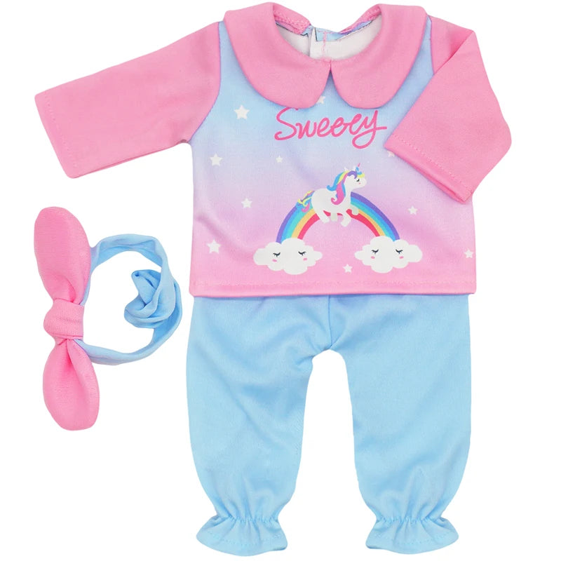 Reborn Baby Doll Winter Coat Pink Skirt 18 Inch Girl Dolls Clothes Jacket Children Xmas Gift Toys Wears