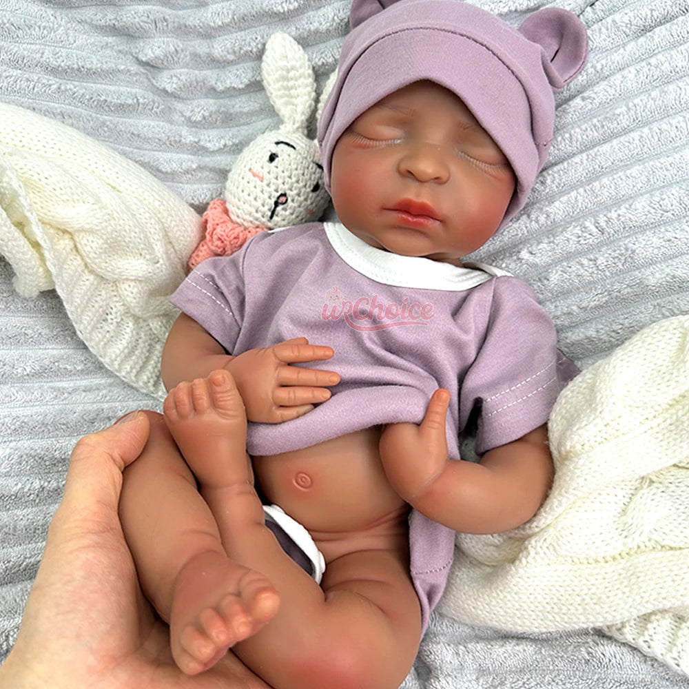 Reborn Baby Doll 17Inch Realistic Lifelike Weighted Girl Silicone Newborn Reborn Doll Can Take Bath Baby Toys For Kid'S Gift