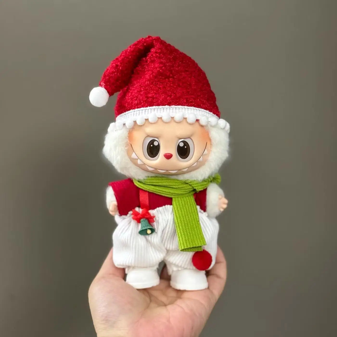 Doll Clothes For 15-17CM Labubu Clothing Merry Christmas Hat Scarf Elk Snowman Set Mini Plush Doll Accessory New Year Dress Gift