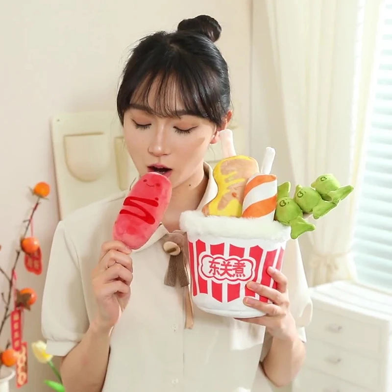 1 Piece Fast Foodies Soft Plush Toy For Boys Cute Small Stuffed Food Spicy Hot Pot Plush With Oden Design Creative Toys