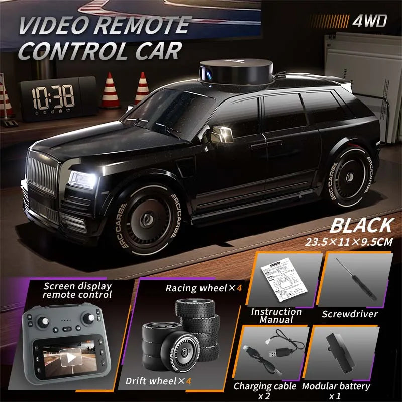 RC Cars 911S  - 4K HD Camera 4.3-inch Screen One Click Drif, Camera Lifting Design, LED Lighting Drift HD Video Kids RC Vehicle