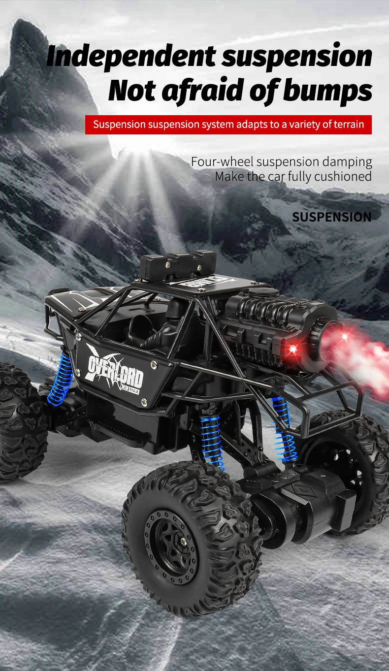 Rc Cars 1:18 2WD Off-Road RC Truck All Terrain 2.4G Electric RC Car High Speed 50KM/H Remote Control Car with LED Lights Kid Toy