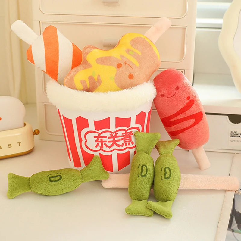 1 Piece Fast Foodies Soft Plush Toy For Boys Cute Small Stuffed Food Spicy Hot Pot Plush With Oden Design Creative Toys
