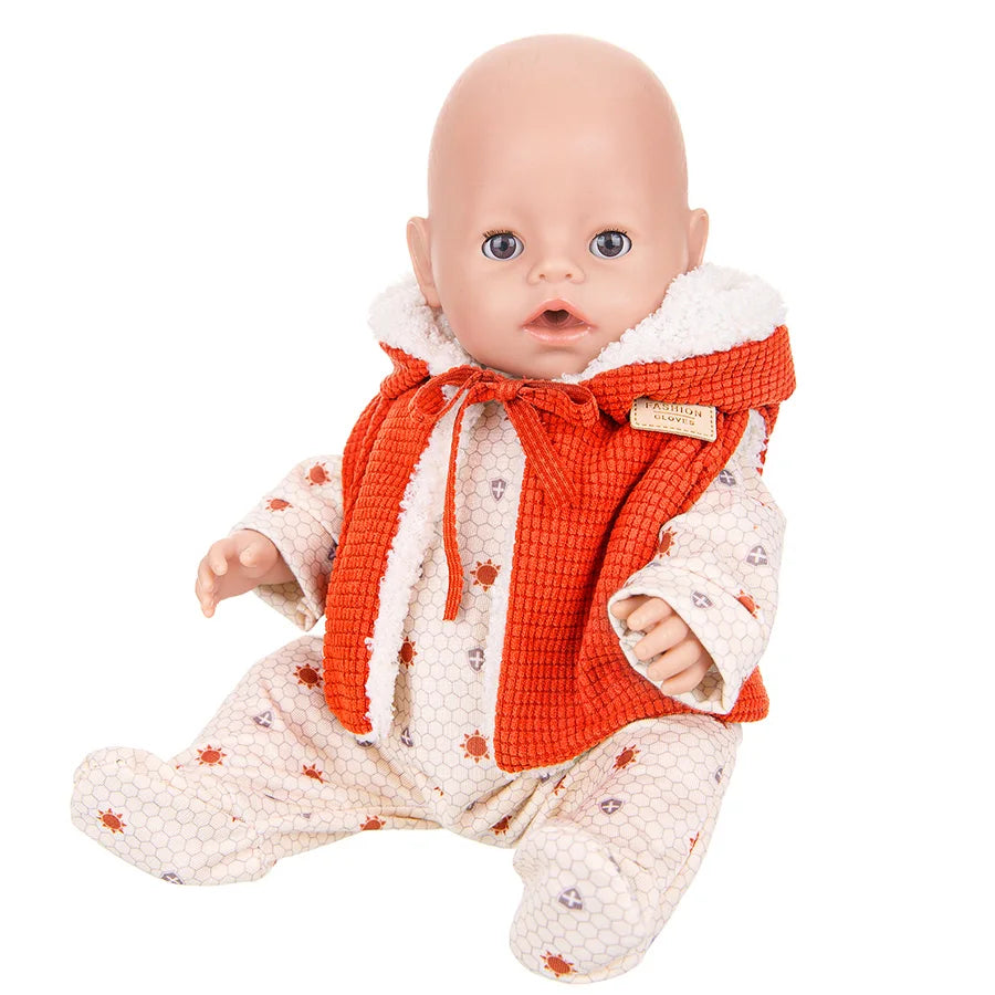 Doll Clothes For 43cm Baby Doll Leather Jacket Pants Jumpers Rompers Set For 18 Inch American Doll Coat Winter Clothes