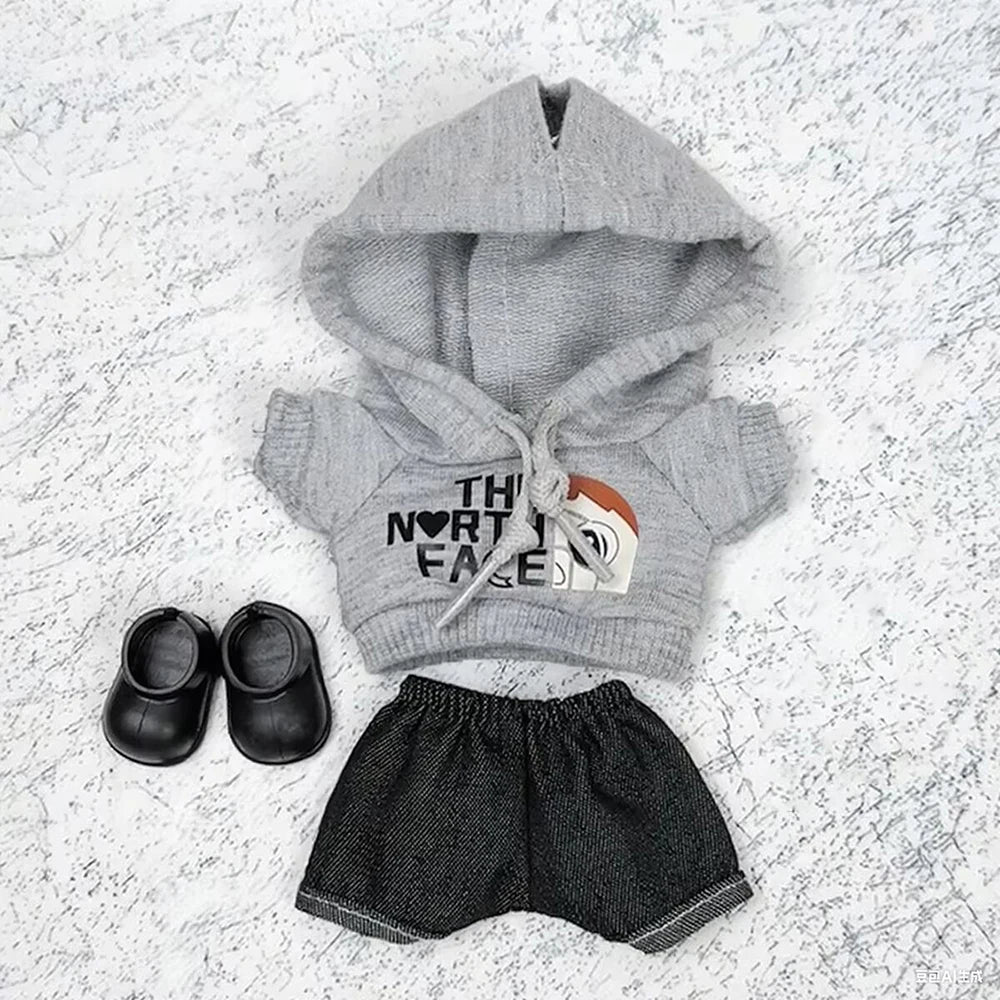 [No Doll] Doll Clothes Fashion Hoodie Pants Set for Labubu V1 V2 V3 Idol Dolls Trendy DIY Doll Clothing Accessories Gift