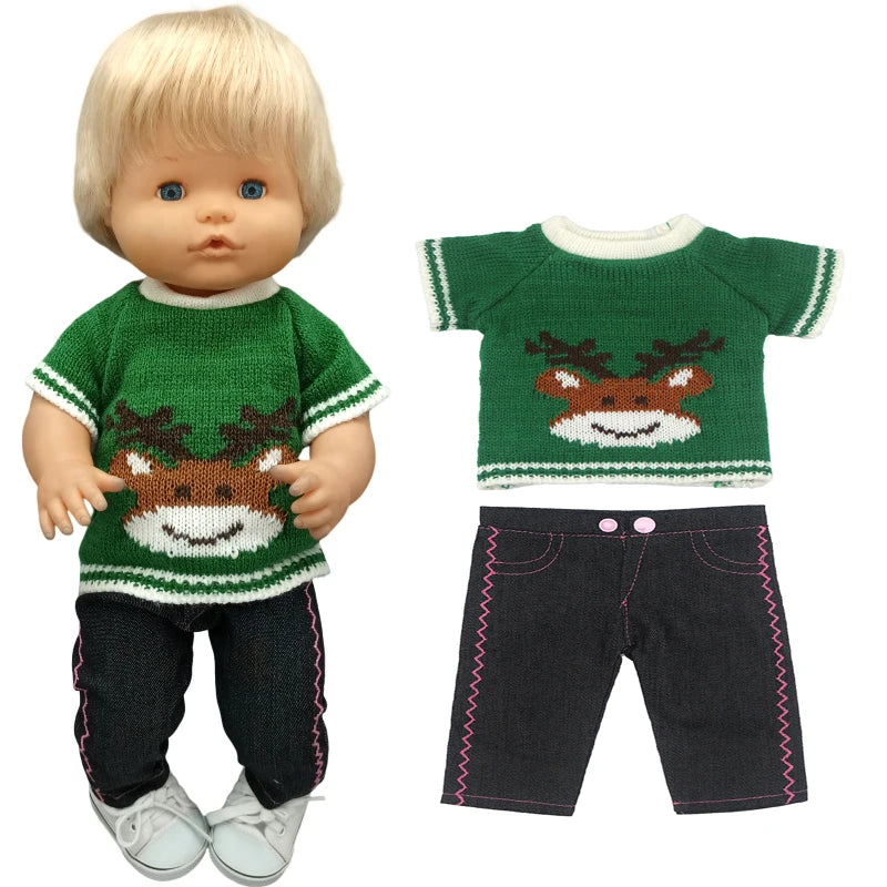 Reborn Baby Dolls Dress for 40 Cm Nenuco Ropa Y Su Hermanita Children Girl Gift Doll Clothes