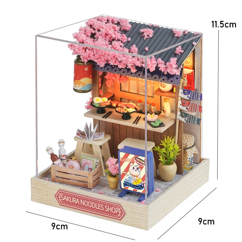 Wooden Doll House Casa Diy  Miniature Dollhouse 3D Puzzle Assembly Building Toys With Furniture LED Lights For Children Gifts