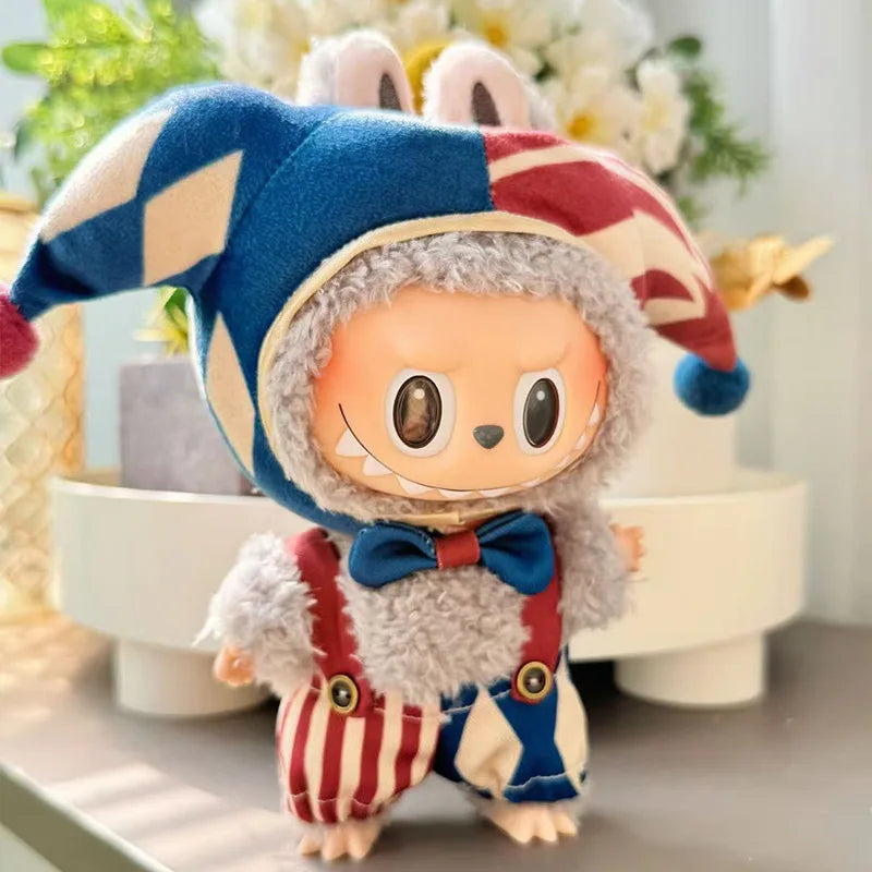 Doll Clothes For 15-17cm V1 V2 V3 Labubu Plush Idol Doll Clown DIY Clothing Decoration Fans Christmas Gift