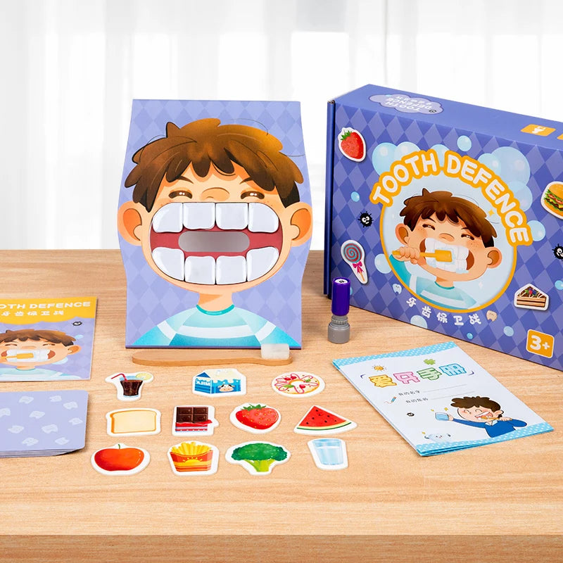 Montessori Parent-Child Interaction Simulation Brush Teeth Childhood Educational Toys Fine Motor Board Games Puzzle Toys For Kid