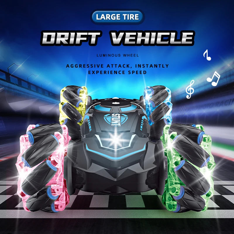 RC Drift Car Toy, Cool and Dynamic Dazzling, Made of Large Glow Wheels