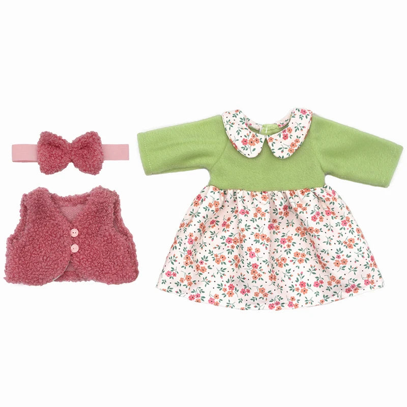 Reborn Baby Doll Winter Coat Pink Skirt 18 Inch Girl Dolls Clothes Jacket Children Xmas Gift Toys Wears