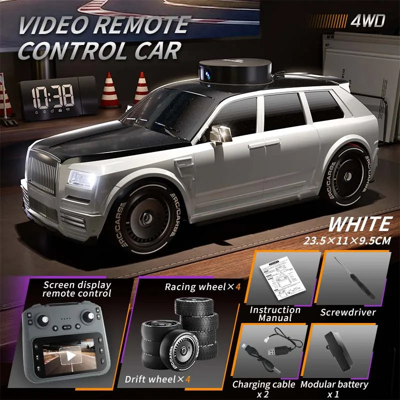 RC Cars 911S  - 4K HD Camera 4.3-inch Screen One Click Drif, Camera Lifting Design, LED Lighting Drift HD Video Kids RC Vehicle