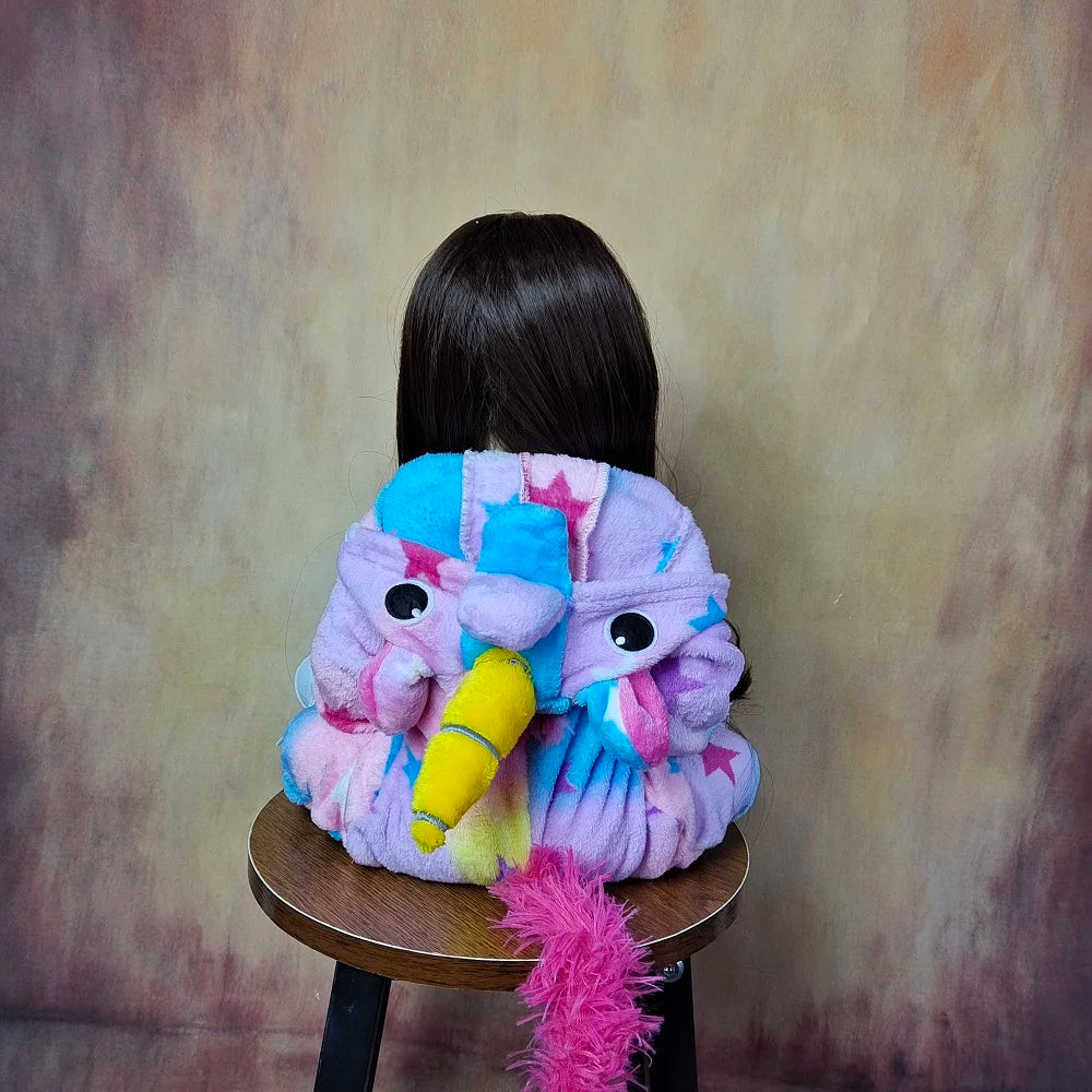 Reborn Baby Girl Doll 55 CM 22 Inch Soft Silicone Lifelike Long Brown Hair Realistic Princess Toddler Bebe Birthday Gift