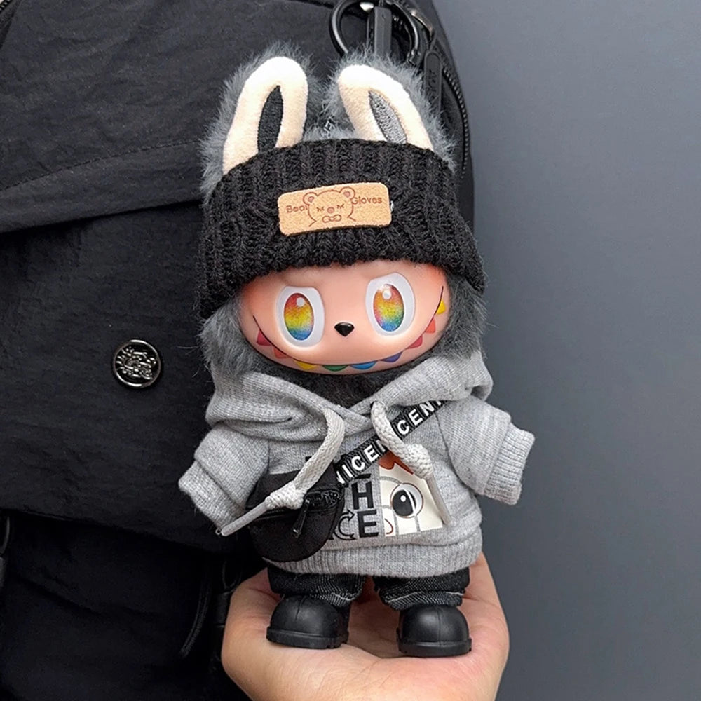 [No Doll] Doll Clothes Fashion Hoodie Pants Set for Labubu V1 V2 V3 Idol Dolls Trendy DIY Doll Clothing Accessories Gift