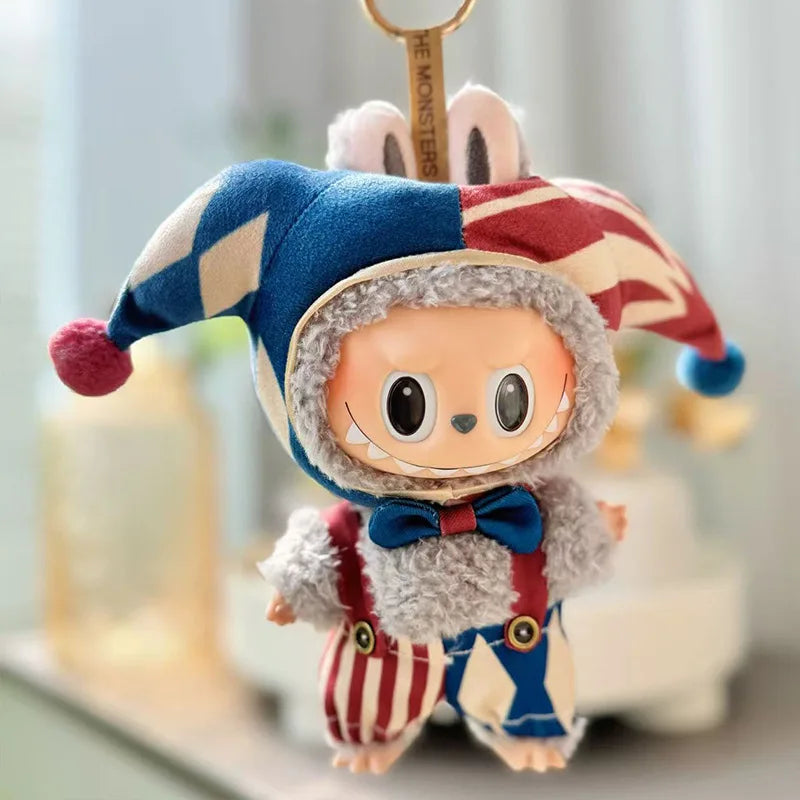 Doll Clothes For 15-17cm V1 V2 V3 Labubu Plush Idol Doll Clown DIY Clothing Decoration Fans Christmas Gift