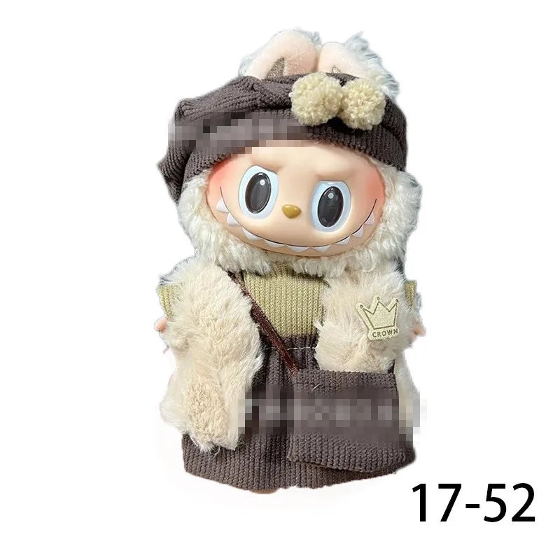 Doll Clothes for labubu outfit Plush doll clothes Macaron Cute Clothing DIY Kid Gift Dog Clothes Hair accessories v1 v2 clothes