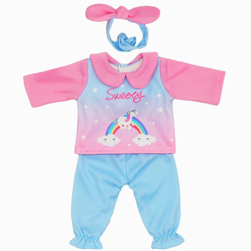 Reborn Baby Doll Winter Coat Pink Skirt 18 Inch Girl Dolls Clothes Jacket Children Xmas Gift Toys Wears