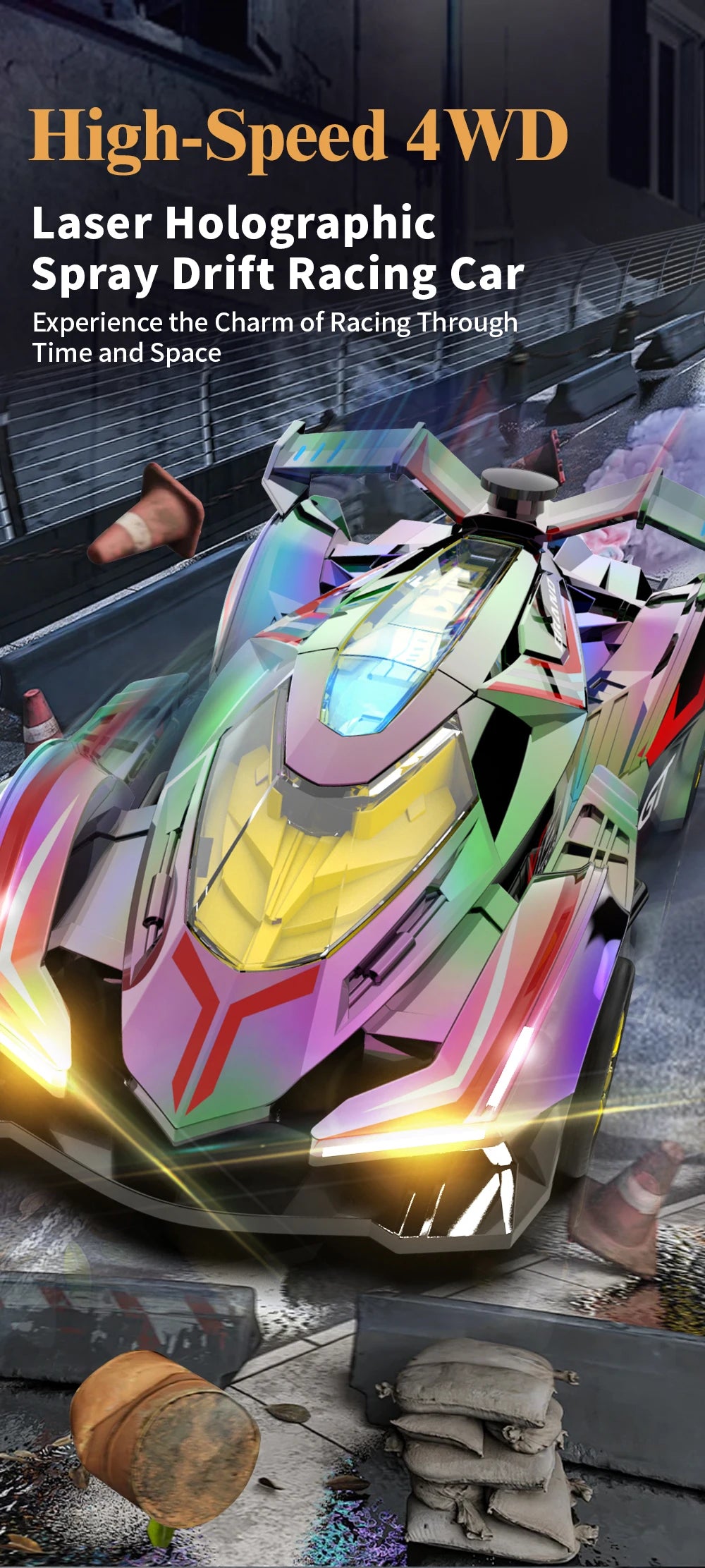 Rc Car 4Ch High-Speed Remote Control Drift Racing Car Electric Sportscar Toy Vehicle Model Toys for Boys Kids Birthday Gift