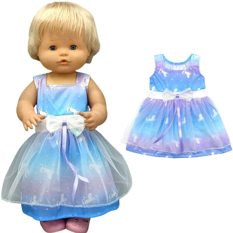 Reborn Baby Dolls Dress for 40 Cm Nenuco Ropa Y Su Hermanita Children Girl Gift Doll Clothes
