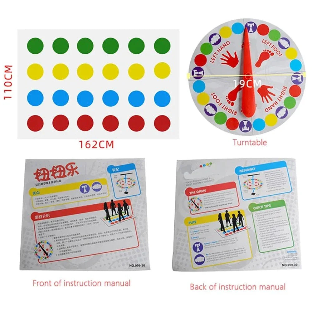 Party Game Funny Kid Family Body Twist Move Mat Board Game Party Fun Board Games Party Game Family Game