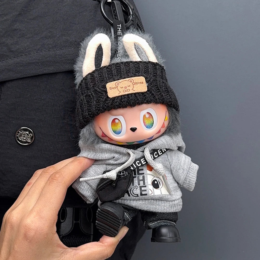 [No Doll] Doll Clothes Fashion Hoodie Pants Set for Labubu V1 V2 V3 Idol Dolls Trendy DIY Doll Clothing Accessories Gift