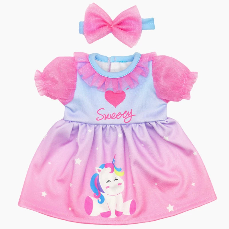 Reborn Baby Doll Winter Coat Pink Skirt 18 Inch Girl Dolls Clothes Jacket Children Xmas Gift Toys Wears