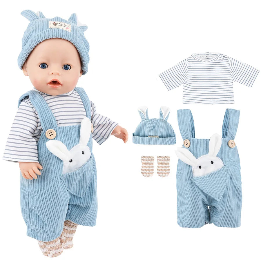 Doll Clothes For 43cm Baby Doll Leather Jacket Pants Jumpers Rompers Set For 18 Inch American Doll Coat Winter Clothes