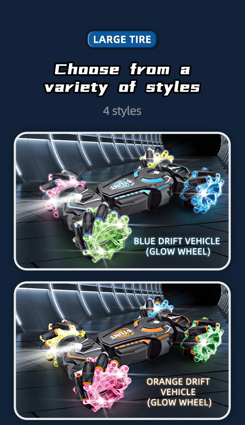 RC Drift Car Toy, Cool and Dynamic Dazzling, Made of Large Glow Wheels