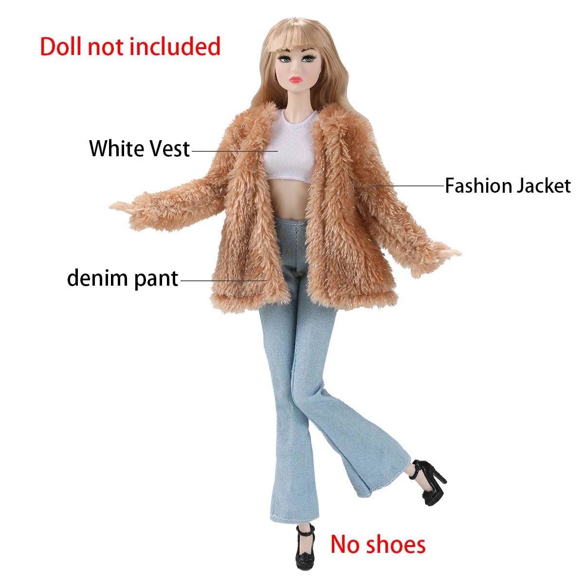 30cm Supermodel Doll Clothes Elegant/Mature Women Dress Up Fashion Leather Jacket+Vest+Skirt Set For 1/6 Doll Career Girls Wear