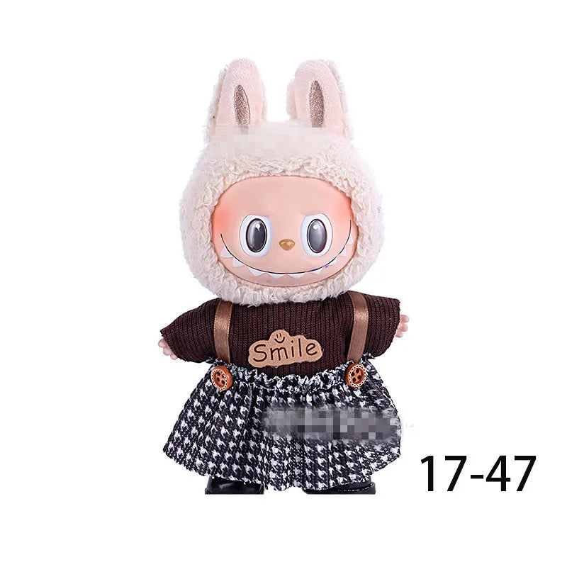 Doll Clothes for labubu outfit Plush doll clothes Macaron Cute Clothing DIY Kid Gift Dog Clothes Hair accessories v1 v2 clothes