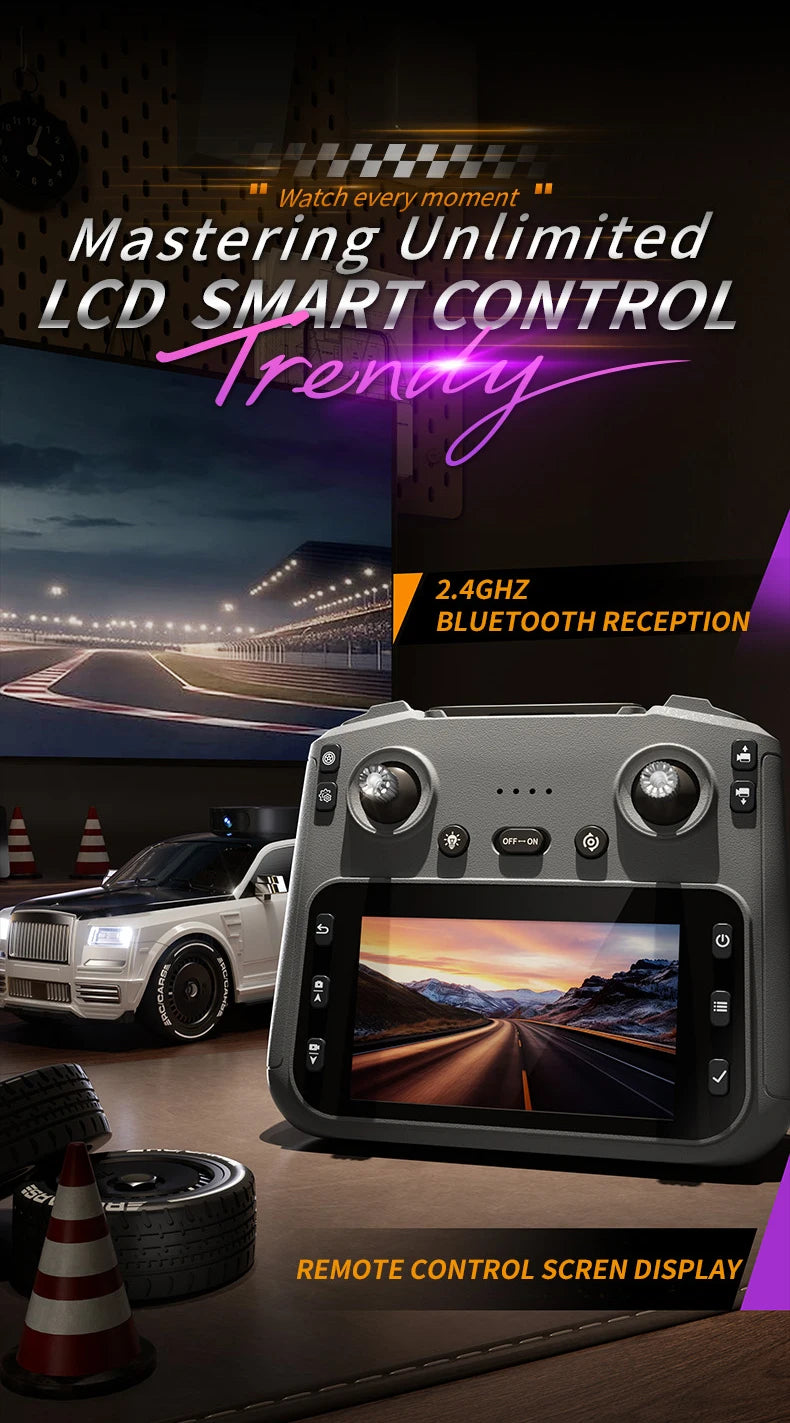 RC Cars 911S  - 4K HD Camera 4.3-inch Screen One Click Drif, Camera Lifting Design, LED Lighting Drift HD Video Kids RC Vehicle