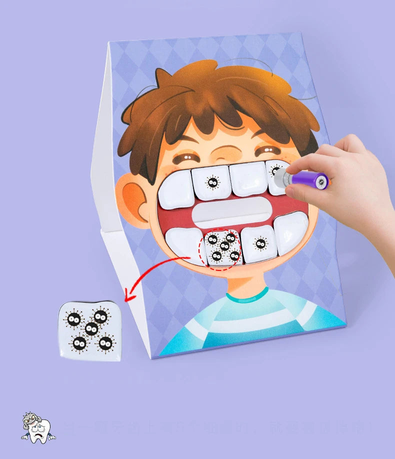 Montessori Parent-Child Interaction Simulation Brush Teeth Childhood Educational Toys Fine Motor Board Games Puzzle Toys For Kid