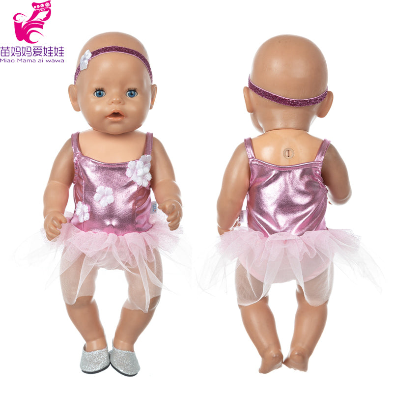 Reborn Baby Doll Winter Coat Pink Skirt 18 Inch Girl Dolls Clothes Jacket Children Xmas Gift Toys Wears
