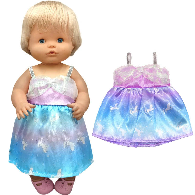 Reborn Baby Dolls Dress for 40 Cm Nenuco Ropa Y Su Hermanita Children Girl Gift Doll Clothes