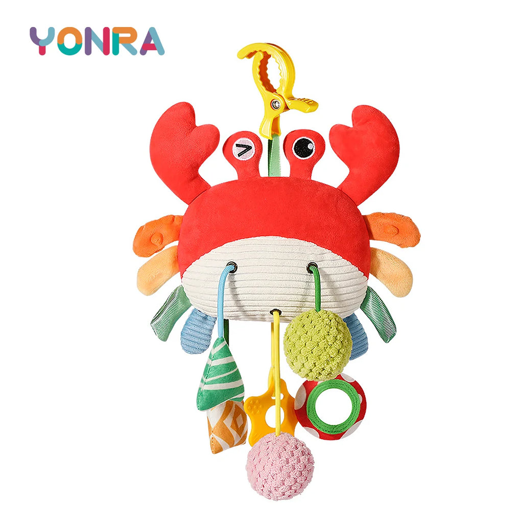 Plush Pull String Sensory Toys with Rattle Montessori Toys for Babies Toddlers Mobiles for Cribs Birthday Gifts Travel Toys