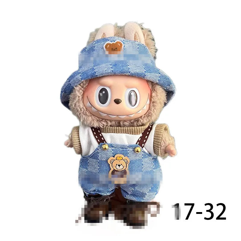 Doll Clothes for labubu outfit Plush doll clothes Macaron Cute Clothing DIY Kid Gift Dog Clothes Hair accessories v1 v2 clothes