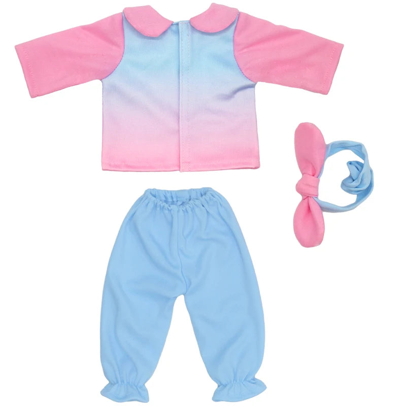 Reborn Baby Doll Winter Coat Pink Skirt 18 Inch Girl Dolls Clothes Jacket Children Xmas Gift Toys Wears